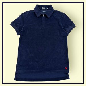 Polo by Ralph Lauren ポロ ラルフローレン CUSTOM FIT パイル生地 ハーフジップ ポロシャツ シャツ Mサイズ/ネイビー/インパクト21代理