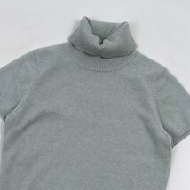 カシミヤ100%◆UNIQLO ユニクロ ニット セーター タートルネック 半袖 L/水色系/レディース/カシミア m-95_画像2