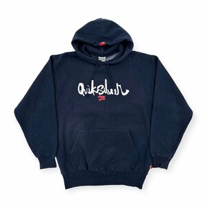 QUIKSILVER クイックシルバー 裏起毛 スウェット パーカー トレーナー プルオーバー L/ネイビー/メンズ/古着