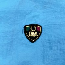 FRED PERRY フレッドペリー 背面ロゴ ジップアップ ナイロン ジャケット ブルゾン M/水色/メンズ/ヒットユニオン/日本製_画像7