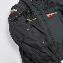 美品◆ライナー付き◆DUHAN ドゥーハン ライダース ライディング ジャケット 背中&肩&肘 パット プロテクター付き XL/黒 ブラック/バイカー_画像4