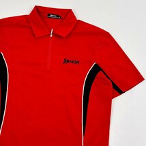 SRIXON スリクソン ハーフジップ 半袖 ドライ シャツ ポロシャツ M/レッド スポーツ ゴルフ_画像2
