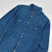 POLO RALPH LAUREN ポロラルフローレン 花柄 総柄 長袖シャツ ウエスタンシャツ Mサイズ / インディゴ メンズ_画像2