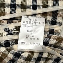 90s ビンテージ◆Aquascutum アクアスキュータム シルク×リネン チェック柄 七分袖 ジャケット ブレザー 9 / レトロ レナウン代理 日本製_画像8