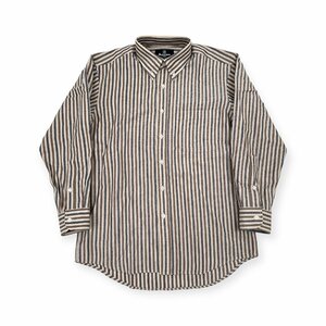 Aquascutum アクアスキュータム BD ボタンダウン ストライプ ポケット付き シャツ Lサイズ /メンズ 日本製