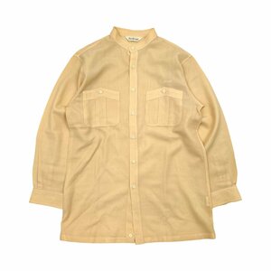 PIA SPORTS ピアスポーツ スタンドカラー 長袖 ウール シャツ サイズ3/パステルイエロー 黄系/メンズ 日本製