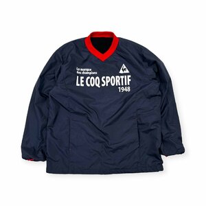 コラボ◆le coq sportif ルコック WONDA ワンダ 長袖 ウインドブレーカー プルオーバー 裏起毛 M-Lサイズ程度/ネイビー系/スポーツ ゴルフ