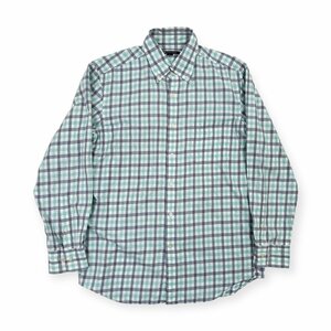 Aquascutum アクアスキュータム チェック ボタンダウン BD 長袖 シャツ LL/大きいサイズ メンズ 日本製