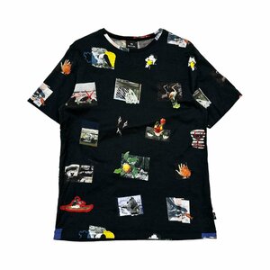 GOODデザイン◆Paul Smith ポールスミス グラフィック 半袖 Tシャツ カットソー 薄手 XLサイズ/ブラック系/メンズ ジョイックス