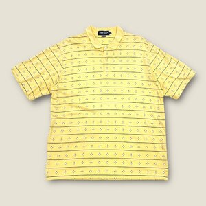 POLO GOLF RALPH LAUREN ポロゴルフ ラルフローレン 総柄 半袖 コットン ポロシャツ 薄手 L/イエロー系/メンズ スポーツ ナイガイ代理