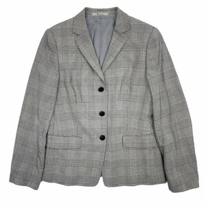 Aquascutum アクアスキュータム グレンチェック ウール 3B テーラードジャケット ブレザー サイズ 9/レディース/日本製 レナウン