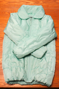 [ super-beauty goods girl *150cm] winter . precisely is light warm car ka car ka material. cotton inside jumper emerald green 