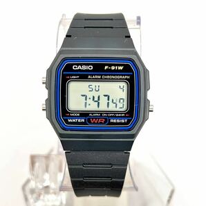 新品 CASIO F-91W ブラック クォーツクロノグラフの画像3