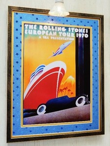 ローリングストーンズ/European Tour 1970/ライブポスターの額装品/Rolling Stones/ストーンズ/Vintage Rock/Stones Gumbo/ロックアート