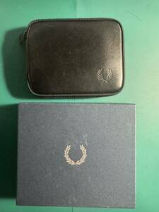  used Fred Berry leather Zip purse box approximately 12.5cm×9.5cm