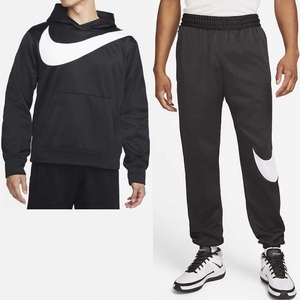 ナイキ L ビッグスウッシュ Therma-FIT HBR プルオーバー フーディー パンツ SWOOSH ブラック ホワイト DRI-FIT 上下 パーカー