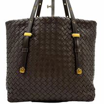 1円〜 【美品】BOTTEGA VENETA ボッテガヴェネタ トートバッグ ハンドバッグ イントレチャート レザー 本革 ブラウン 茶 肩掛け ギャラ付_画像3