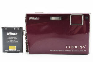 ★良品★ニコン Nikon Coolpix S60 ワインレッド コンパクトデジタルカメラ L398#2557