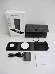 105Z873★【中古品】mophie 3-in-1 travel charger with MagSafe ワイヤレス充電器/持ち運び/トラベル用/iPhone/Apple Watch/AirPods