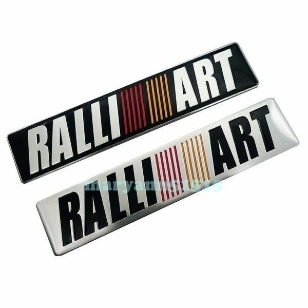 BH007:RALLIART アルミエンブレム 2色から選択♪ ステッカー ラリーアート 三菱 Mitsubishi ランサー 8