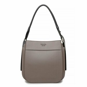 （新品・未使用品）プラダ PRADA マギット ワンショルダーバッグ シティカーフ レザー アルギッラ ネロ グレー シルバー金具 1BC076