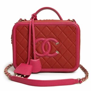 （新品・未使用品）シャネル CHANEL マトラッセ CCフィリグリー ココマーク ショルダー バニティバッグ キャビアスキン レッド A93343