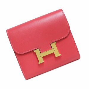 （未使用　展示品）エルメス HERMES コンスタンス コンパクト 二つ折り財布 ヴォータデラクト レザー ローズアザレ ピンク A刻印 箱付