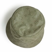 （未使用保管品）ルイ ヴィトン LOUIS VUITTON バケットハット モノグラム レイン 帽子 ナイロン ウール カーキ ブラック 緑 黒 M7013M_画像2