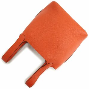 （新品・未使用品）エルメス HERMES ピコタンロック 18 PM ハンドバッグ トリヨンクレマンス レザー Feu フー オレンジ シルバー金具 U刻印の画像6