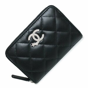 （新品・未使用品）シャネル CHANEL ココスター マトラッセ ジップ コインケース 財布 カードケース ラムスキン レザー ブラック 黒 AP3728