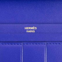 （未使用　展示品）エルメス HERMES ベアン スフレ 二つ折り長財布 ボックスカーフ レザー ブルーエレクトリック ゴールド金具 A刻印 箱付_画像9