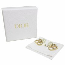 （新品・未使用品）クリスチャンディオール Christian Dior パール CDロゴ トライバル ピアス ゴールド ホワイト 白 E1654TRIRS_D301 箱付_画像2