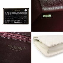 （美品）シャネル CHANEL ビューティー ロック フラップ ココマーク チェーン 2WAY クラッチ ショルダーバッグ 斜め掛け シープスキン 白_画像9