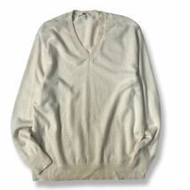 《良品◎》UNIQLO ユニクロ★上質カシミヤ100％*ビッグサイズ*ニット*セーター*オフホワイト*サイズ3XL(LW1437)◆S60_画像1