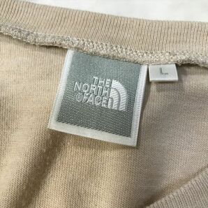 《良品◎》THE NORTH FACE ノースフェイス★Vネック*長袖Tシャツ*カットソー*ベージュ/レッド*サイズL(MA6074)◆S60の画像4