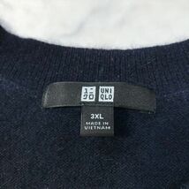 《良品◎》UNIQLO ユニクロ★上質カシミヤ100％*ビッグサイズ*ニット*セーター*ネイビー*サイズ3XL(LW1444)◆S60_画像4