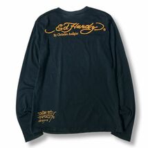 《オススメ◎》ED HARDY エドハーディー★アメリカ製*スカルデザイン*長袖Tシャツ*カットソー*ネイビー*サイズS(MA6094)◆YP_画像2