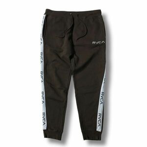 《良品◎》RVCA ルーカ★サイドライン*ロゴデザイン*コットントラックパンツ*ブラウン*サイズM(MA6134)◆S60