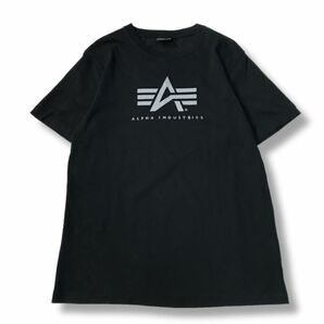 《良品◎》ALPHA INDUSTRIES アルファインダストリーズ★ビッグロゴ*デザインTシャツ*カットソー*ブラック*サイズM(MS2685)◆YPの画像1