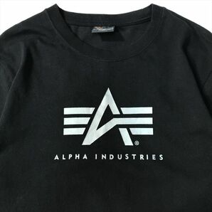 《良品◎》ALPHA INDUSTRIES アルファインダストリーズ★ビッグロゴ*デザインTシャツ*カットソー*ブラック*サイズM(MS2685)◆YPの画像3