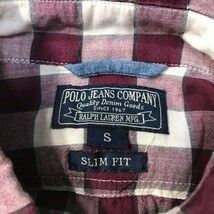 《良品◎》POLO JEANS COMPANY ポロジーンズカンパニー ラルフローレン★チェックシャツ*ボルドー/オフホワイト*サイズS(MS2457)◆YP_画像6