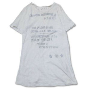 《良品◎》DIESEL ディーゼル★デザインTシャツ*カットソー*ホワイト*サイズS(MS1781)◆YP