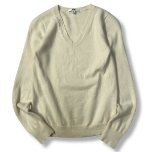 《良品◎》UNIQLO ユニクロ★上質カシミヤ100％*Vネックニット*セーター*アイボリー*サイズXS(LW1338)◆S60