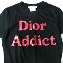 《良品◎》Christian Dior クリスチャンディオール★イタリア製*Addict*ロゴプリントTシャツ*カットソー*ブラック*サイズ40(LS408)◆YP_画像3