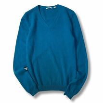 《良品◎》UNIQLO ユニクロ★上質カシミヤ100％*Vネックニット*セーター*ブルー*サイズS(LW1464)◆S60_画像1