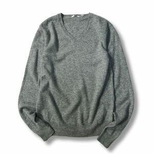 《良品◎》UNIQLO ユニクロ★上質カシミヤ100％*Vネックニット*セーター*グレー*サイズS(LW1463)◆S60