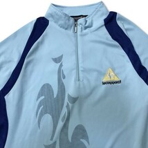 《良品◎》LeCoq Sportif ルコックスポルティフ★ワンポイントデザイン*ハーフジップTシャツ*カットソー*ライトブルー*サイズS(MS2266)◆YP_画像3