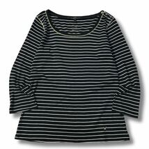 《良品◎》Max Mara weekend マックスマーラウィークエンド★ボーダーデザイン*カットソー*ブラック/ホワイト*サイズL(LA1781)◆S60_画像1