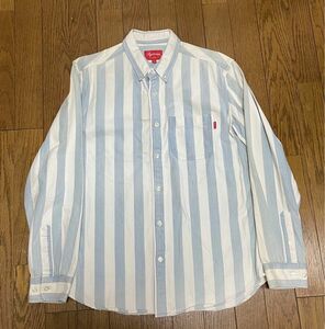 Sサイズ supreme Stripe shirt ストライプシャツ LightBlue/Offwhite長袖