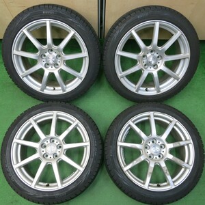 *送料無料* バリ溝 22年 9.5分以上★プリウス等 215/45R17 スタッドレス ピレリアイスゼロアシンメトリコ ravrion PCD100/5H★4031502イス